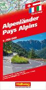 Alpenländer Strassenkarte 1:750 000. 1:750'000
